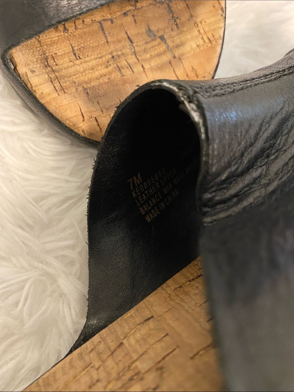 Kork-Ease Black Leather Cork Wedge Mules sz 7m - Picture 12 of 12